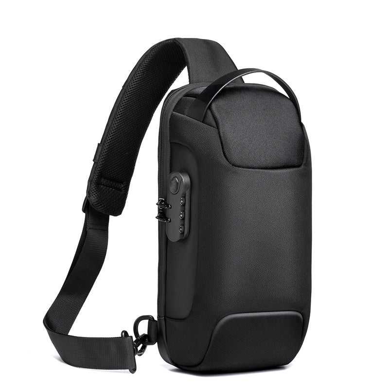 Waterproof USB Anti-Theft Sling Bag – Men's Crossbody Travel Chest Pack