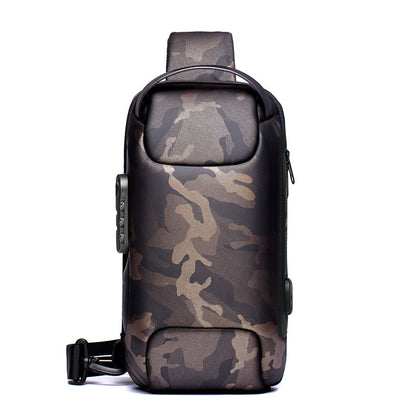Waterproof USB Anti-Theft Sling Bag – Men's Crossbody Travel Chest Pack
