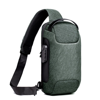 Waterproof USB Anti-Theft Sling Bag – Men's Crossbody Travel Chest Pack