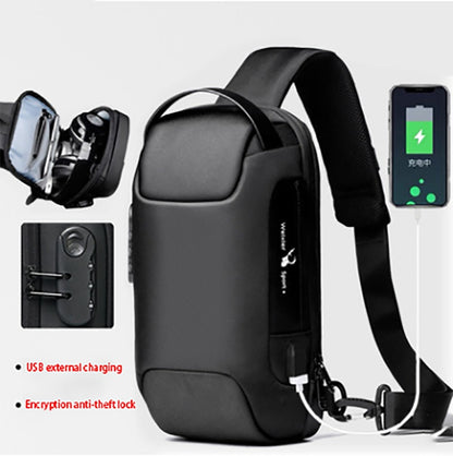 Waterproof USB Anti-Theft Sling Bag – Men's Crossbody Travel Chest Pack