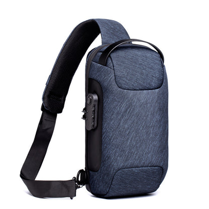 Waterproof USB Anti-Theft Sling Bag – Men's Crossbody Travel Chest Pack
