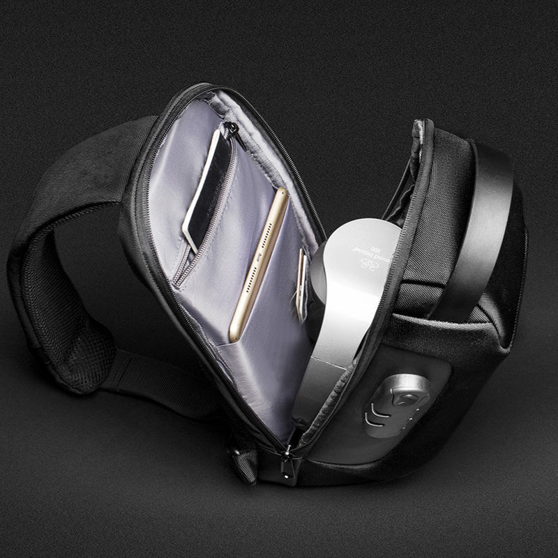 Waterproof USB Anti-Theft Sling Bag – Men's Crossbody Travel Chest Pack