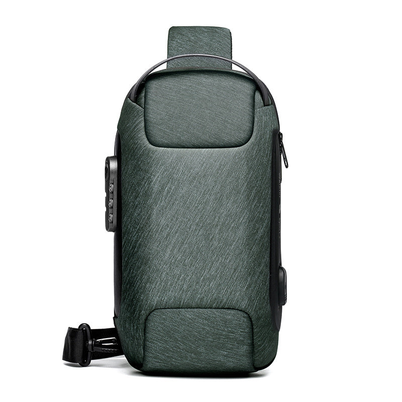Waterproof USB Anti-Theft Sling Bag – Men's Crossbody Travel Chest Pack