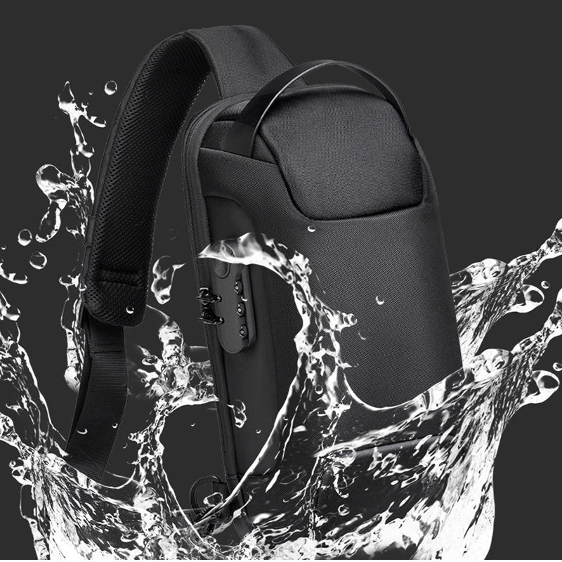 Waterproof USB Anti-Theft Sling Bag – Men's Crossbody Travel Chest Pack