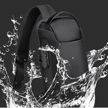 Waterproof USB Anti-Theft Sling Bag – Men's Crossbody Travel Chest Pack